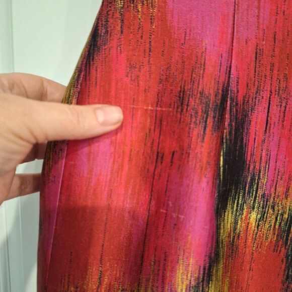 Michael Kors Womens Sheath Dress Pink Abstract Jewel Neck Sleeveless Tailored‎ - Picture 5 of 10